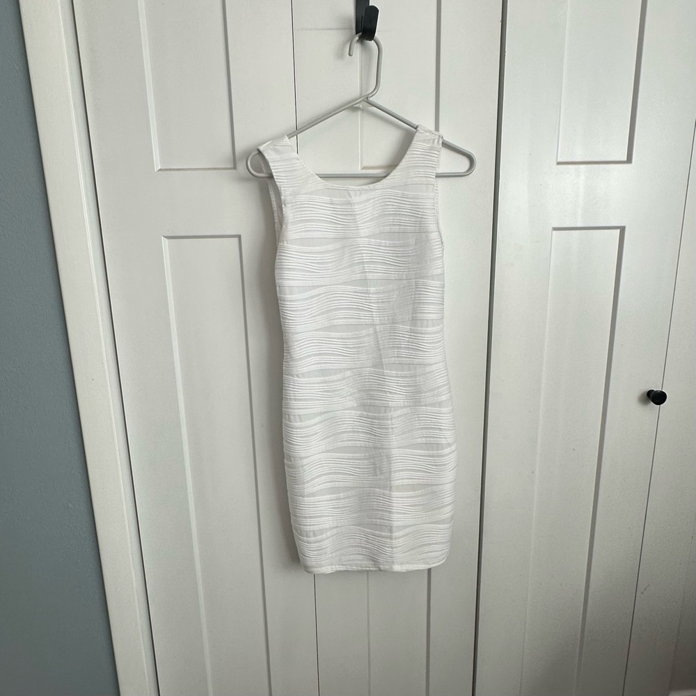 B Darlin Textured White Mini Dress